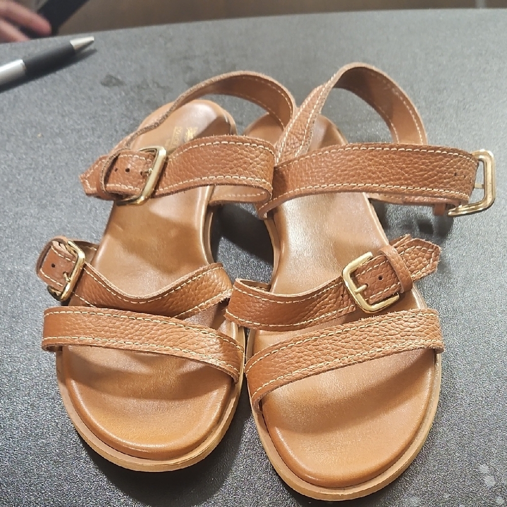 Coach and Four Tan Leather Strappy Sandals